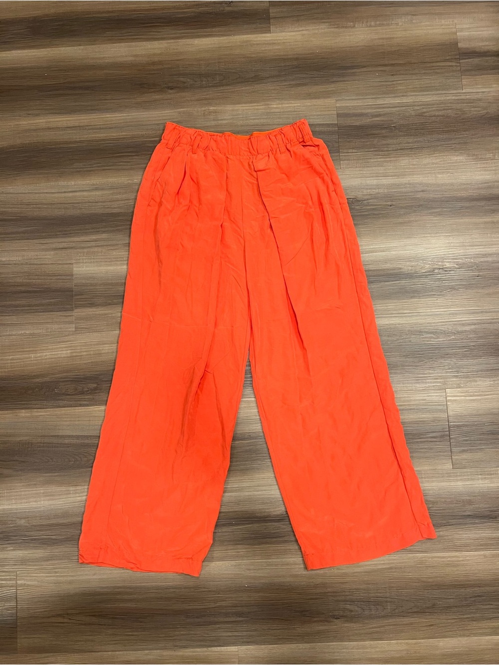 Free People Wide-Leg Pull-On Pants - Bright Orange